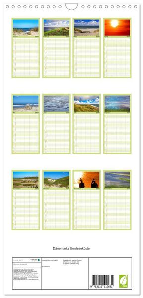 Produktbild: Familienplaner 2026 - D&auml;nemarks Nordseek&uuml;ste mit 5 Spalten (Wandkalender, 21 x 45 cm) CALVENDO