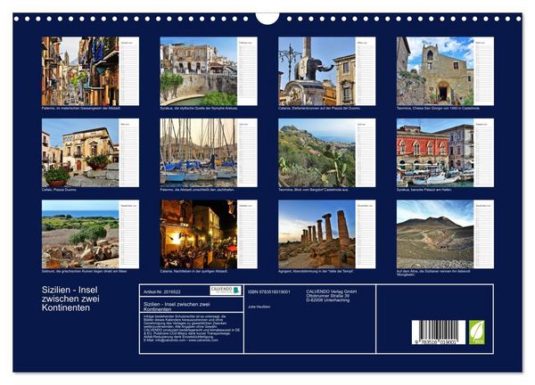 Produktbild: Sizilien - Insel zwischen zwei Kontinenten (Wandkalender 2026 DIN A3 quer), CALVENDO Monatskalender