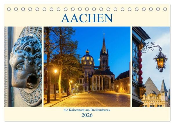 Produktbild: Aachen - die Kaiserstadt am Dreil&auml;ndereck (Tischkalender 2026 DIN A5 quer), CALVENDO Monatskalender