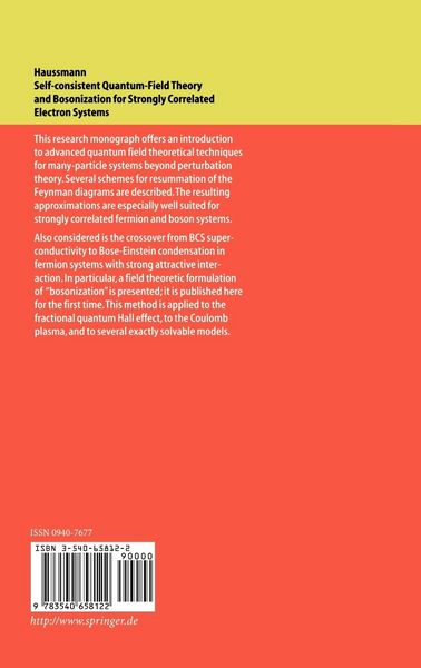 Produktbild: Self-consistent Quantum-Field Theory and Bosonization for Strongly Correlated Electron Systems