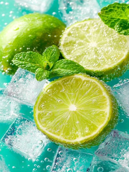 Produktbild: CALVENDO Puzzle Frische Limetten mit Eisw&uuml;rfeln | 1000 Teile Lege-Gr&ouml;&szlig;e 64x48cm Foto-Puzzle f&uuml;r gl&uuml;ckliche Stunden