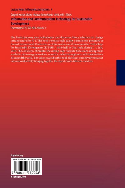 Produktbild: Information and Communication Technology for Sustainable Development
