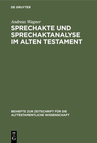 Produktbild: Sprechakte und Sprechaktanalyse im Alten Testament