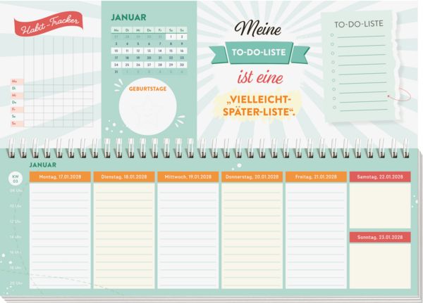 Produktbild: Tischkalender 2027 quer: Nutze den Tag! Es sei denn, er ist bl&ouml;d, dann nutze den n&auml;chsten