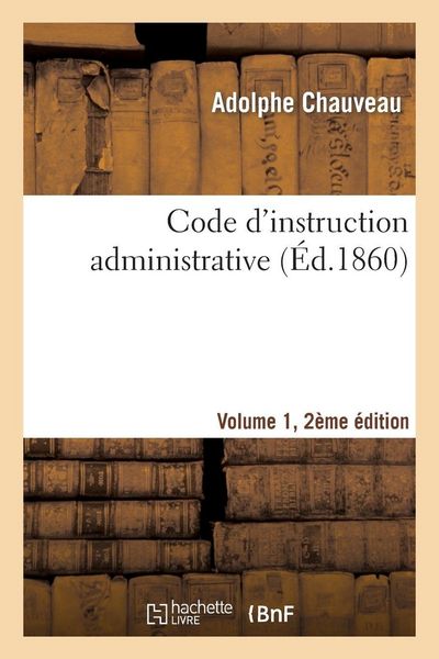 Produktbild: Code d'instruction administrative Edition 2,Volume 1