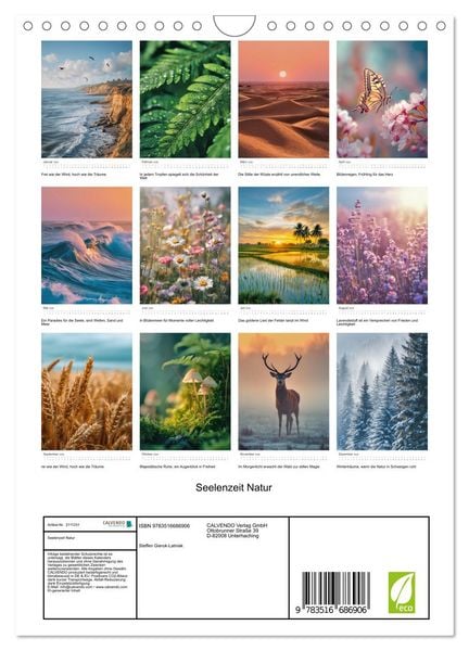 Produktbild: Seelenzeit Natur (Wandkalender 2026 DIN A4 hoch), CALVENDO Monatskalender