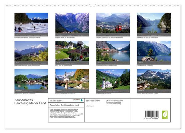 Produktbild: Zauberhaftes Berchtesgadener Land (hochwertiger Premium Wandkalender 2026 DIN A2 quer), Kunstdruck in Hochglanz