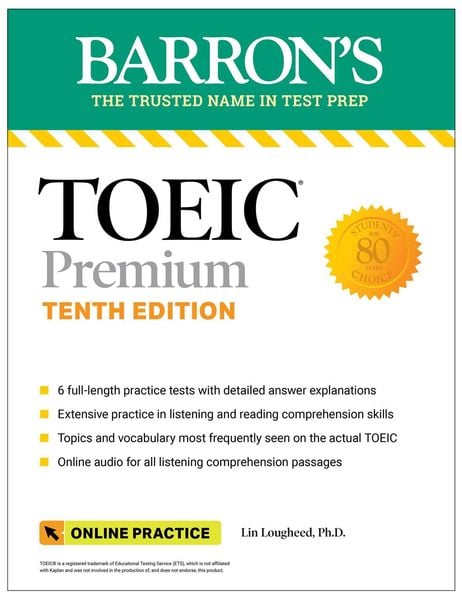 TOEIC Premium: 6 Practice Tests + Online Audio, Taschenbuch von Lin Lougheed, Kaplan Publishing, 9781506288123
