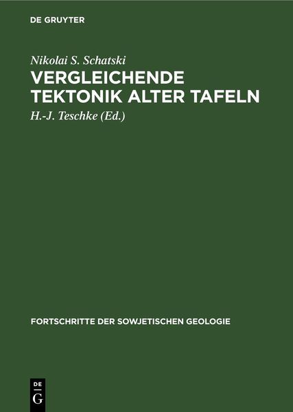 Produktbild: Vergleichende Tektonik alter Tafeln