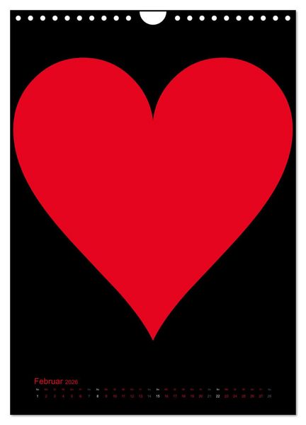 Produktbild: Foto- und Bastelkalender &bdquo;LIEBE&ldquo; in der Farbe Schwarz (Wandkalender 2026 DIN A4 hoch), CALVENDO Monatskalender