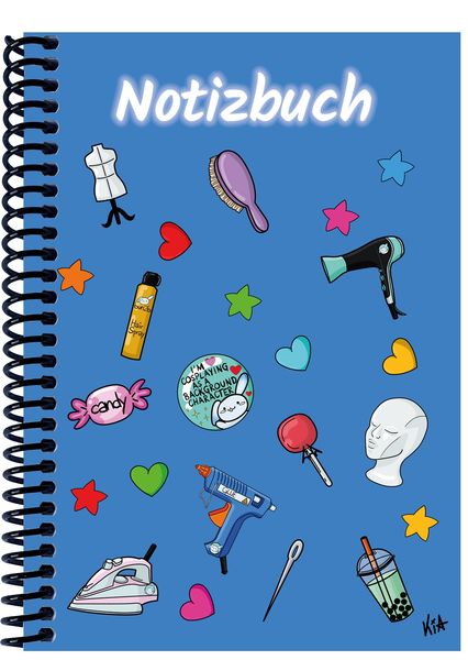 A 4 Notizbuch Manga Items, blau, blanko
