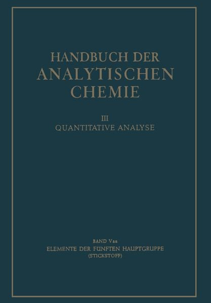 Elemente der fünften Hauptgruppe, Taschenbuch von Wolfgang Leithe, Springer Berlin, 9783662273043
