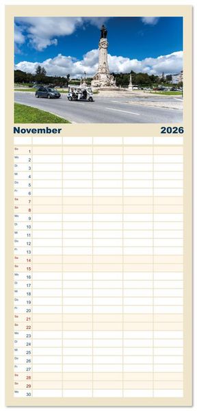 Produktbild: Familienplaner 2026 - Mein Lissabon mit 5 Spalten (Wandkalender, 21 x 45 cm) CALVENDO
