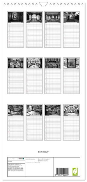Produktbild: Familienplaner 2026 - Lost Beauty mit 5 Spalten (Wandkalender, 21 x 45 cm) CALVENDO
