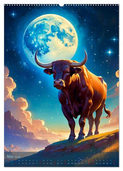 Produktbild: Zw&ouml;lf Sternzeichen (hochwertiger Premium Wandkalender 2026 DIN A2 hoch), Kunstdruck in Hochglanz