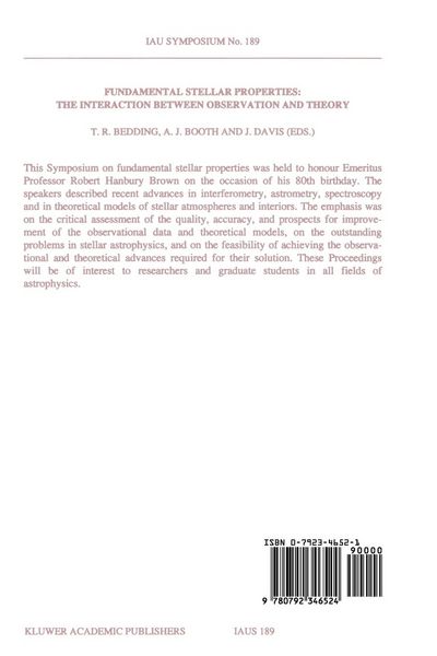 Produktbild: Fundamental Stellar Properties: The Interaction Between Observation and Theory