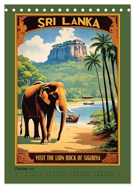 Produktbild: Exotic Travel Poster - nostalgische Abenteuerreisen um die Welt (Tischkalender 2027 DIN A5 hoch), CALVENDO Monatskalender