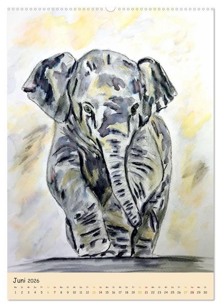 Produktbild: PortraiTierART Zauberhafte Tierzeichnungen (Wandkalender 2026 DIN A2 hoch), CALVENDO Monatskalender