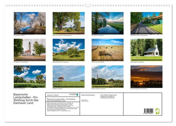 Produktbild: Bayerische Landschaften - Ein Streifzug durch das Dachauer Land (Wandkalender 2026 DIN A2 quer), CALVENDO Monatskalender