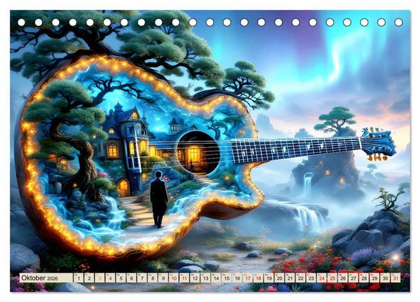 Produktbild: Gitarrenhorizonte (Tischkalender 2026 DIN A5 quer), CALVENDO Monatskalender