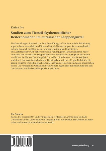 Produktbild: Studien zum Tierstil skythenzeitlicher Reiternomaden im eurasischen Steppeng&uuml;rtel