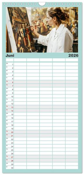 Produktbild: Familienplaner 2026 - Erlebe mit mir die bunte Welt der Kreativit&auml;t mit 5 Spalten (Wandkalender, 21 x 45 cm) CALVENDO