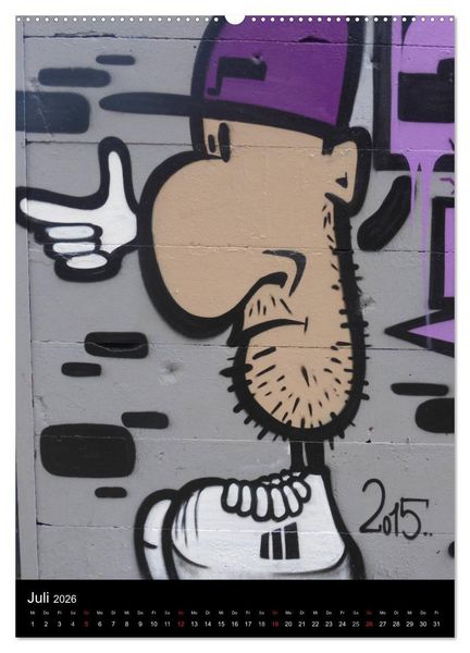 Produktbild: KA- GRAFFITI (hochwertiger Premium Wandkalender 2026 DIN A2 hoch), Kunstdruck in Hochglanz