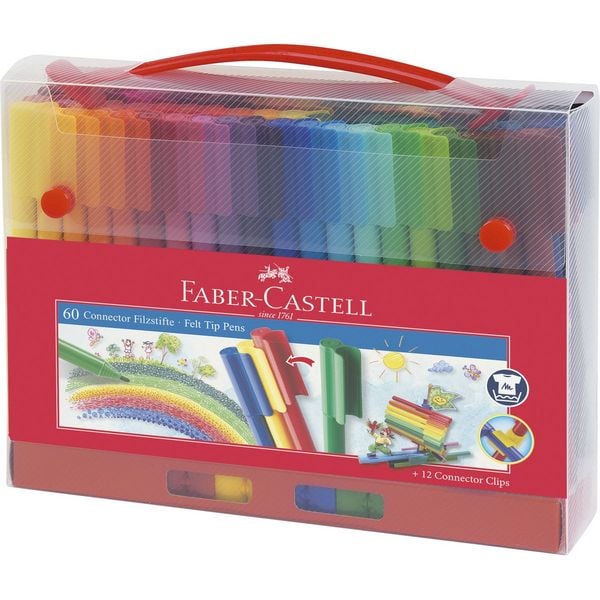 Faber-Castell Koffer Connector Filzstifte 60-teilig