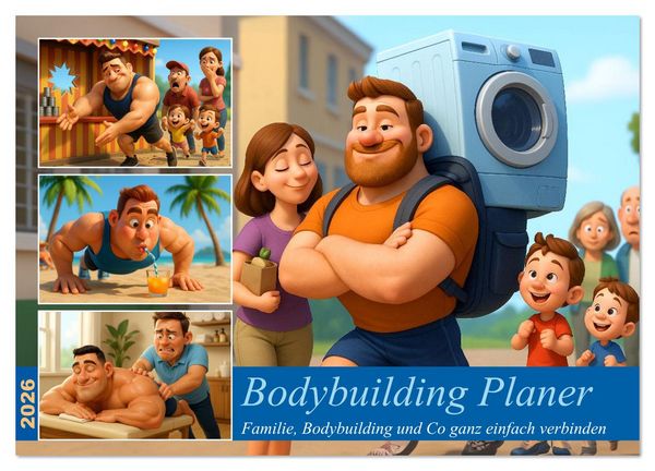 Produktbild: Bodybuilding Planer (Wandkalender 2026 DIN A3 quer), CALVENDO Monatskalender