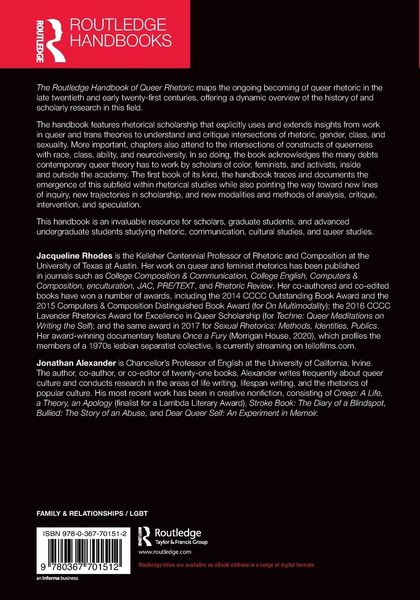 Produktbild: The Routledge Handbook of Queer Rhetoric