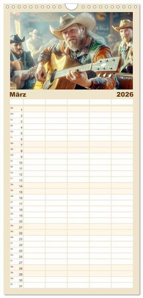 Produktbild: Familienplaner 2026 - Den Wilden Westen hautnah erfahren mit 5 Spalten (Wandkalender, 21 x 45 cm) CALVENDO