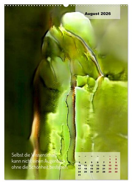 Produktbild: Seelenw&uuml;nsche - Kunstkalender mit Texten zum Innehalten (hochwertiger Premium Wandkalender 2026 DIN A2 hoch), Kunstdruck in Hochglanz