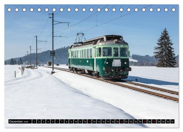 Produktbild: Eisenbahn-Nostalgie - Oldtimer auf Schweizer Schienen (Tischkalender 2026 DIN A5 quer), CALVENDO Monatskalender