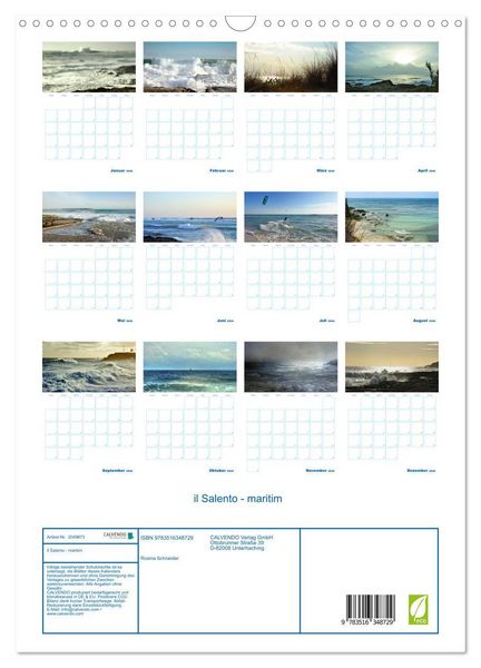 Produktbild: il Salento - maritim (Wandkalender 2026 DIN A3 hoch), CALVENDO Monatskalender