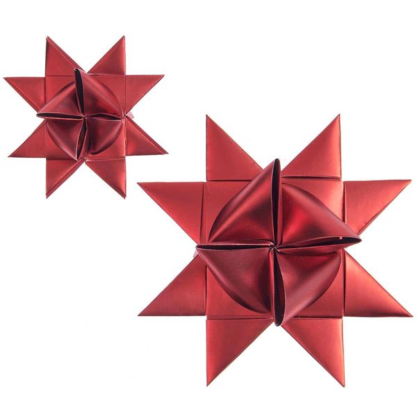 Fröbelsterne Metallic, Rot MIX 60 Streifen, 120 g/m²