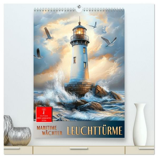 Produktbild: Maritime W&auml;chter - Leuchtt&uuml;rme (hochwertiger Premium Wandkalender 2026 DIN A2 hoch), Kunstdruck in Hochglanz