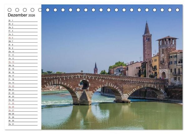 Produktbild: VERONA Historisches Stadtherz (Tischkalender 2026 DIN A5 quer), CALVENDO Monatskalender