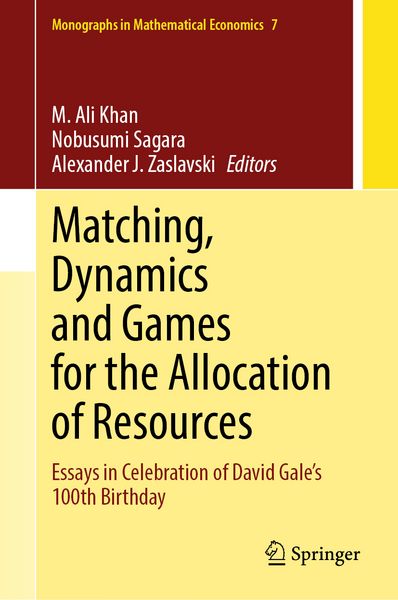 Produktbild: Matching, Dynamics and Games for the Allocation of Resources