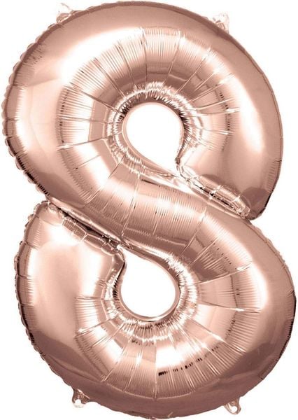 Produktbild: Amscan Folienballon Zahl 8 ros&eacute; 53x83cm