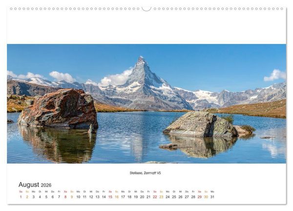 Produktbild: Bergseen Schweiz von Urs M&uuml;hlich (Wandkalender 2026 DIN A2 quer), CALVENDO Monatskalender