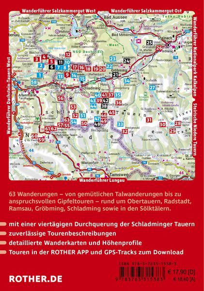 Produktbild: ROTHER Wanderf&uuml;hrer Dachstein-Tauern Ost: Bischofsm&uuml;tze bis S&ouml;lkpass. 63 Touren im Dachsteingebirge und in den Schladminger Tauern