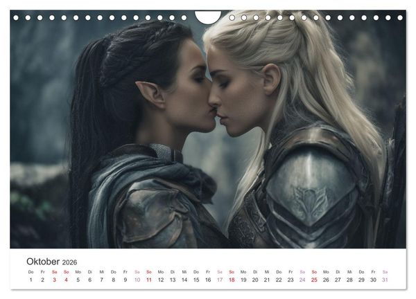 Produktbild: Von Elfen, Drachen und Zauberern - Ein Blick in fantastische Welten (Wandkalender 2026 DIN A4 quer), CALVENDO Monatskalender