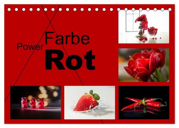 Produktbild: Powerfarbe Rot (Tischkalender 2026 DIN A5 quer), CALVENDO Monatskalender