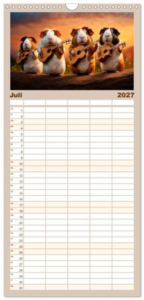 Produktbild: Familienplaner 2027 - Meerschweinchen mal anders! mit 5 Spalten (Wandkalender, 21 x 45 cm) CALVENDO