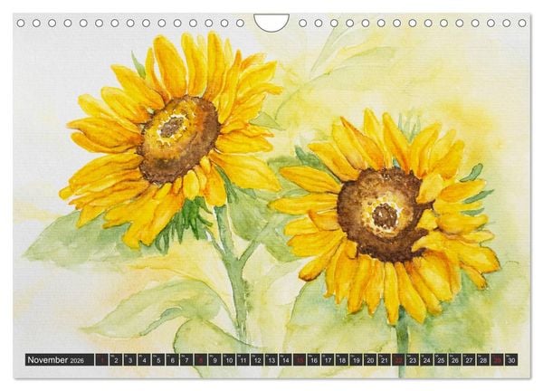 Produktbild: Blumenbilder in Aquarell (Wandkalender 2026 DIN A4 quer), CALVENDO Monatskalender