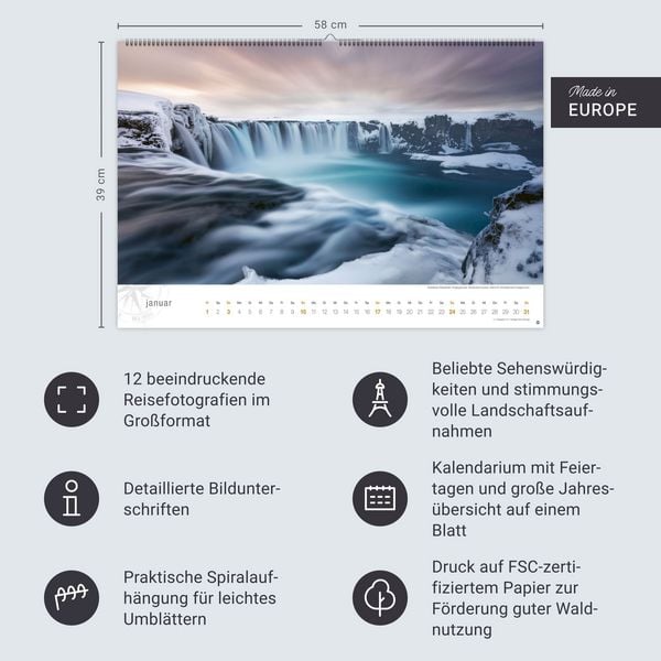 Produktbild: Skandinavien Globetrotter Kalender 2027 - Von stillen W&auml;ldern, Seen und Fjorden