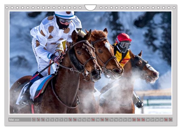 Produktbild: Pferde-Rennen auf Schnee und im Wasser (Wandkalender 2026 DIN A4 quer), CALVENDO Monatskalender