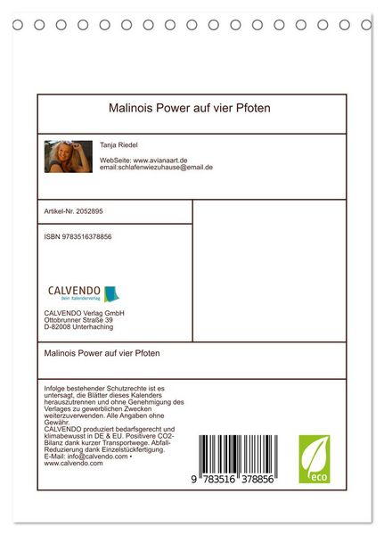 Produktbild: Malinois Power auf vier Pfoten (Tischkalender 2026 DIN A5 hoch), CALVENDO Monatskalender