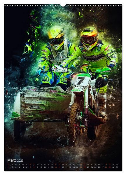 Produktbild: Motocross Seitenwagen - einfach cool (hochwertiger Premium Wandkalender 2026 DIN A2 hoch), Kunstdruck in Hochglanz
