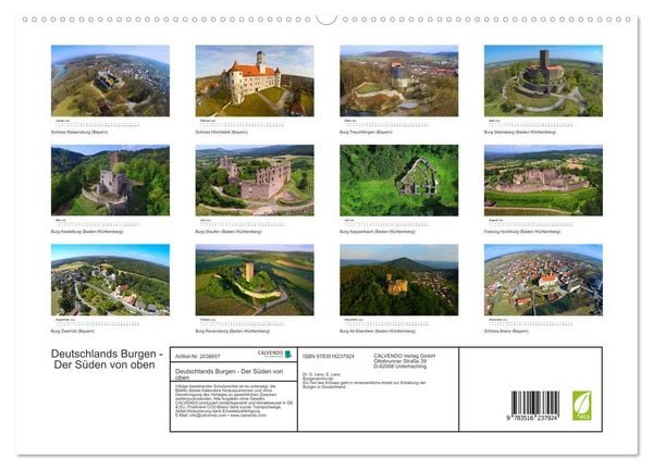 Produktbild: Deutschlands Burgen - Der S&uuml;den von oben (hochwertiger Premium Wandkalender 2026 DIN A2 quer), Kunstdruck in Hochglanz